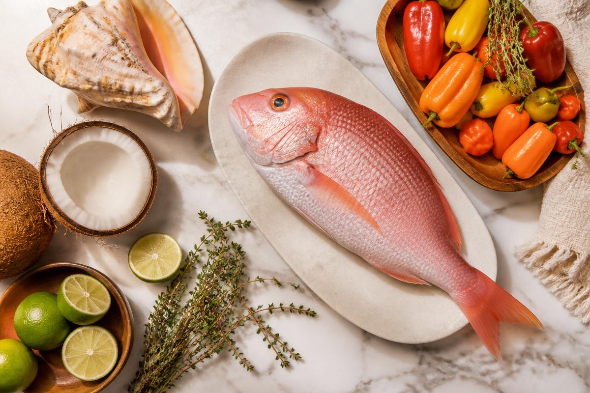 Fresh ingredients laid out on a kitchen counter for a holiday meal